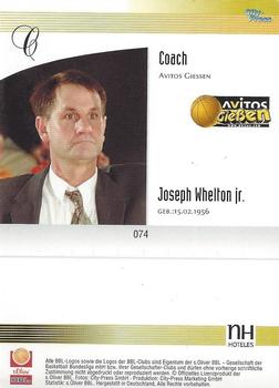 2003 City-Press BBL Playercards #74 Joseph Whelton Back