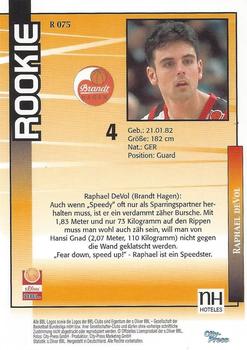 2003 City-Press BBL Playercards #75 Raphael DeVol Back