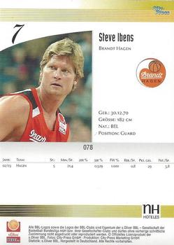 2003 City-Press BBL Playercards #78 Steve Ibens Back