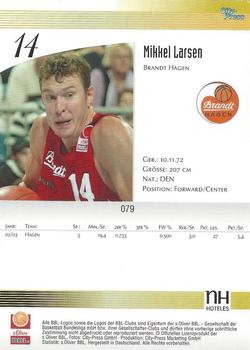 2003 City-Press BBL Playercards #79 Mikkel Larsen Back