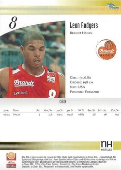 2003 City-Press BBL Playercards #80 Leon Rodgers Back