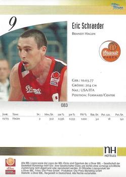 2003 City-Press BBL Playercards #83 Eric Schraeder Back