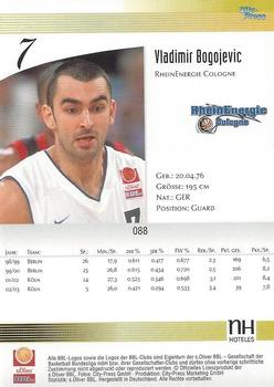 2003 City-Press BBL Playercards #88 Vladimir Bogojevic Back