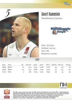 2003 City-Press BBL Playercards #89 Geert Hammink Back