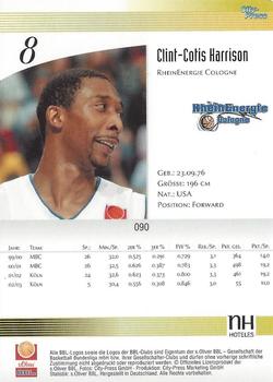 2003 City-Press BBL Playercards #90 Clint-Cotis Harrison Back