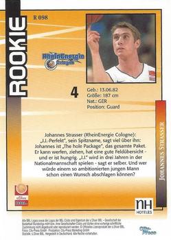 2003 City-Press BBL Playercards #98 Johannes Strasser Back