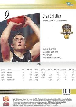 2003 City-Press BBL Playercards #106 Sven Schultze Back