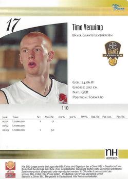 2003 City-Press BBL Playercards #110 Timo Verwimp Back