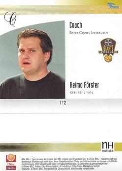 2003 City-Press BBL Playercards #112 Heimo Forster Back