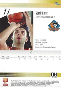 2003 City-Press BBL Playercards #131 Samir Leric Back