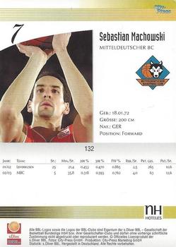 2003 City-Press BBL Playercards #132 Sebastian Machowski Back