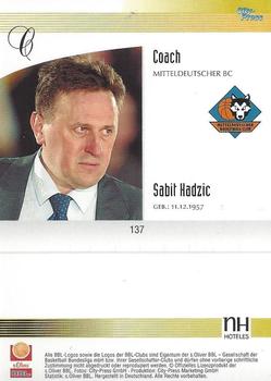 2003 City-Press BBL Playercards #137 Sabit Hadzic Back