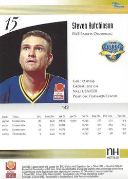 2003 City-Press BBL Playercards #142 Steven Hutchinson Back