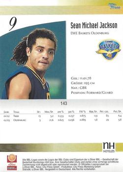 2003 City-Press BBL Playercards #143 Sean Jackson Back