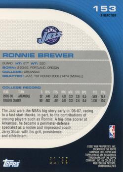 2005-06 Finest - X-Fractors Gold #153 Ronnie Brewer Back