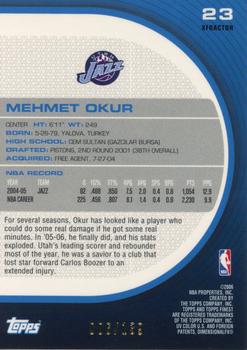 2005-06 Finest - X-Fractors Red #23 Mehmet Okur Back