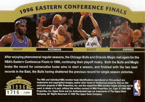 1996 Upper Deck Authenticated 1996 Eastern Conference Finals #NNO 1996 Eastern Conference Finals Back