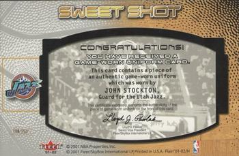 2001-02 Flair - Sweet Shots #NNO John Stockton Back