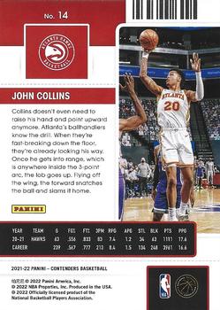 2021-22 Panini Contenders #14 John Collins Back