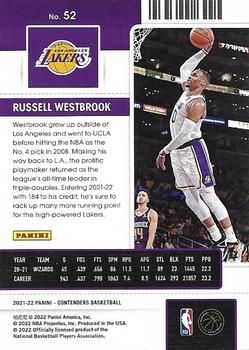 2021-22 Panini Contenders #52 Russell Westbrook Back