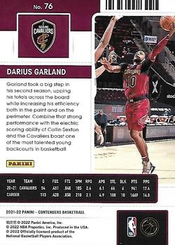 2021-22 Panini Contenders #76 Darius Garland Back