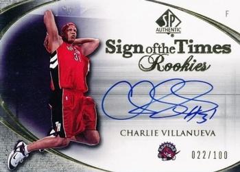 2005-06 SP Authentic - Sign of the Times Rookies #SOTT-CV Charlie Villanueva Front