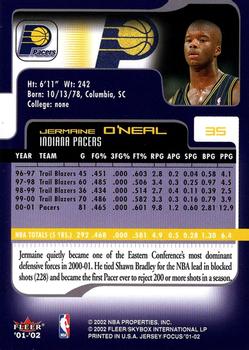 2001-02 Fleer Focus #35 Jermaine O'Neal Back