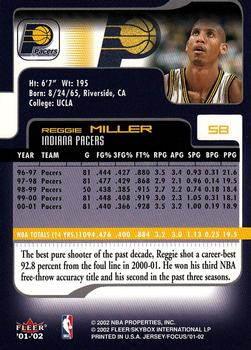 2001-02 Fleer Focus #58 Reggie Miller Back