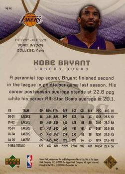 2005-06 SP Game Used - 1 #44 Kobe Bryant Back