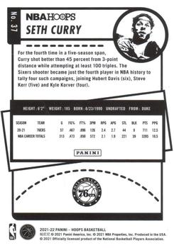2021-22 Hoops - NBA 75th Anniversary #37 Seth Curry Back