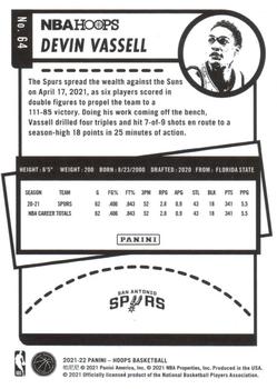 2021-22 Hoops - NBA 75th Anniversary #64 Devin Vassell Back