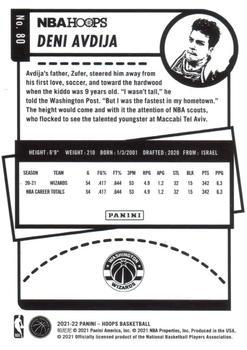 2021-22 Hoops - NBA 75th Anniversary #80 Deni Avdija Back