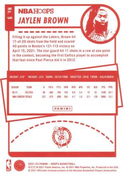 2021-22 Hoops - Red Backs #9 Jaylen Brown Back