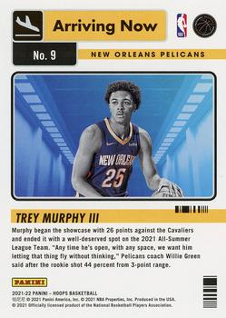 2021-22 Hoops - Arriving Now #9 Trey Murphy III Back