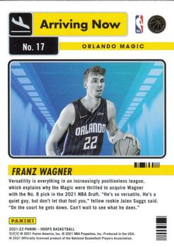 2021-22 Hoops - Arriving Now Holo #17 Franz Wagner Back