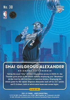 2021-22 Hoops - City Edition #30 Shai Gilgeous-Alexander Back