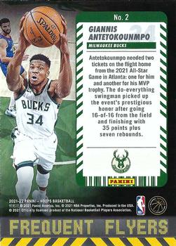 2021-22 Hoops - Frequent Flyers #2 Giannis Antetokounmpo Back