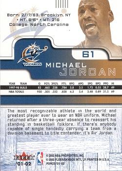 2001-02 Fleer Force #61 Michael Jordan Back