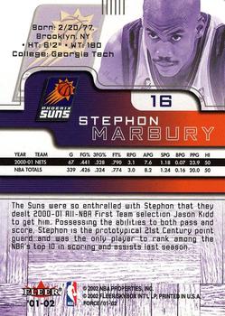 2001-02 Fleer Force #16 Stephon Marbury Back