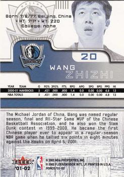 2001-02 Fleer Force #20 Wang Zhizhi Back