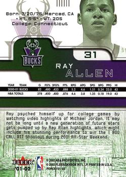 2001-02 Fleer Force #31 Ray Allen Back