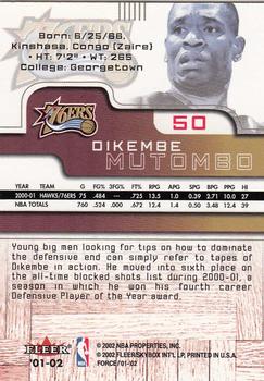 2001-02 Fleer Force #50 Dikembe Mutombo Back