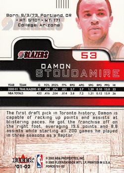 2001-02 Fleer Force #53 Damon Stoudamire Back