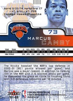2001-02 Fleer Force #73 Marcus Camby Back