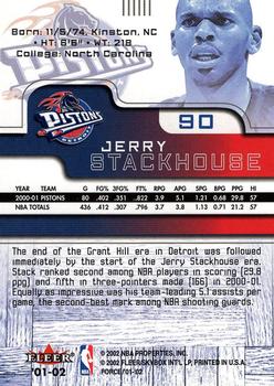 2001-02 Fleer Force #90 Jerry Stackhouse Back
