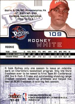 2001-02 Fleer Force #109 Rodney White Back