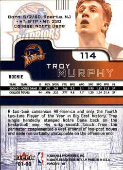 2001-02 Fleer Force #114 Troy Murphy Back