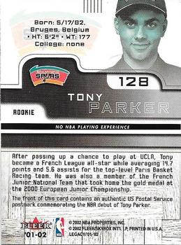 2001-02 Fleer Force #128 Tony Parker Back