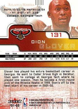 2001-02 Fleer Force #131 Dion Glover Back