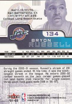 2001-02 Fleer Force #134 Bryon Russell Back